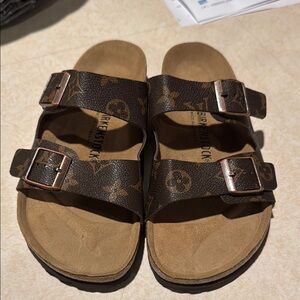Limited edition Louis Vuitton Birkenstocks. New without tags or box. Size 38